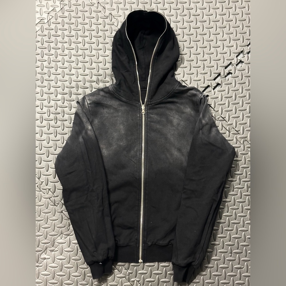 Men’s Small Tie-Dye Black Reversible 
Streetwear Zip Up Hoodie